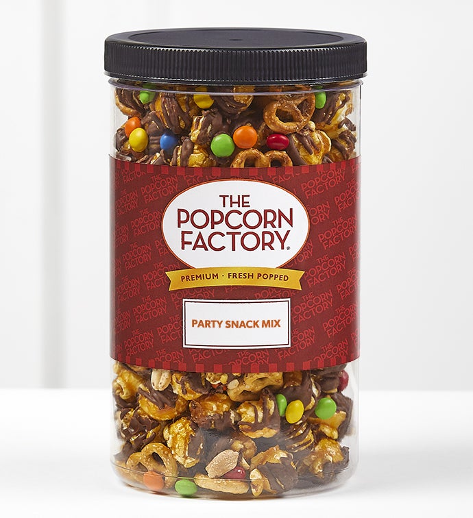 Party Snack Mix 7 Inch Popcorn Canister